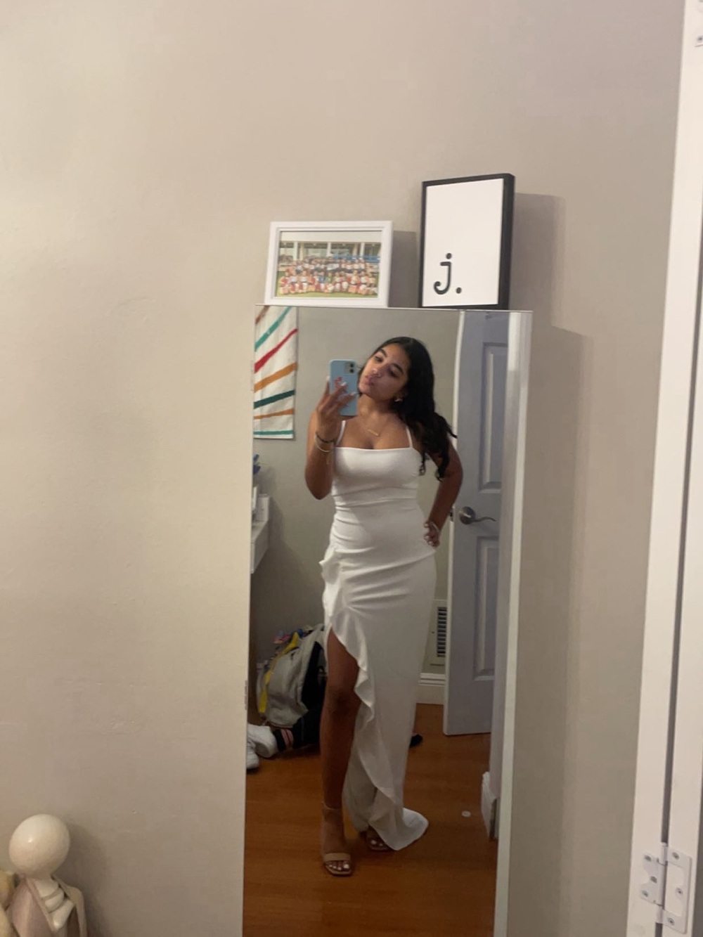 Elegant White Asymmetric Slip Dress